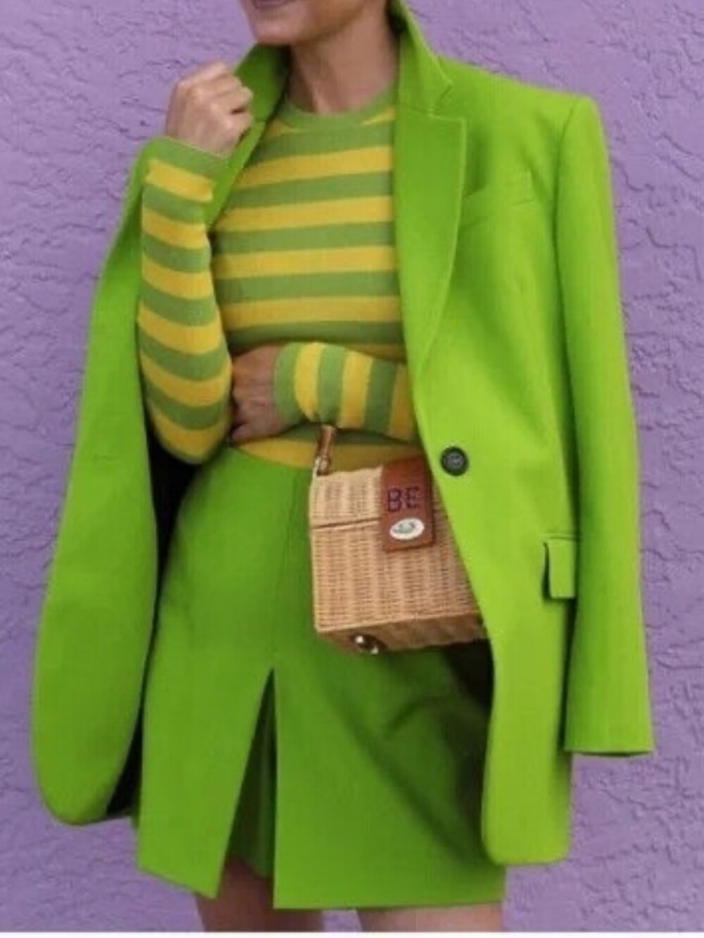 Zara Blazer Jacket Lime Green Size Medium NEW